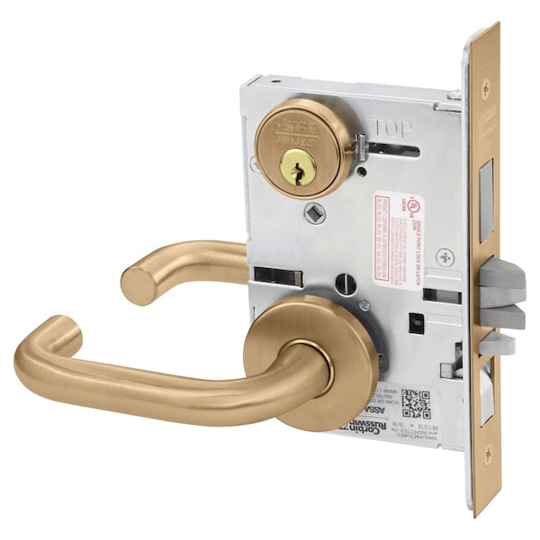 Apartment or Dormitory Mortise Lock, LW Lever, A Rose, Satin Bronze